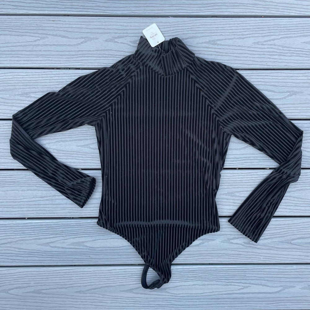 NWT Free People Intimately velvet striped body suit